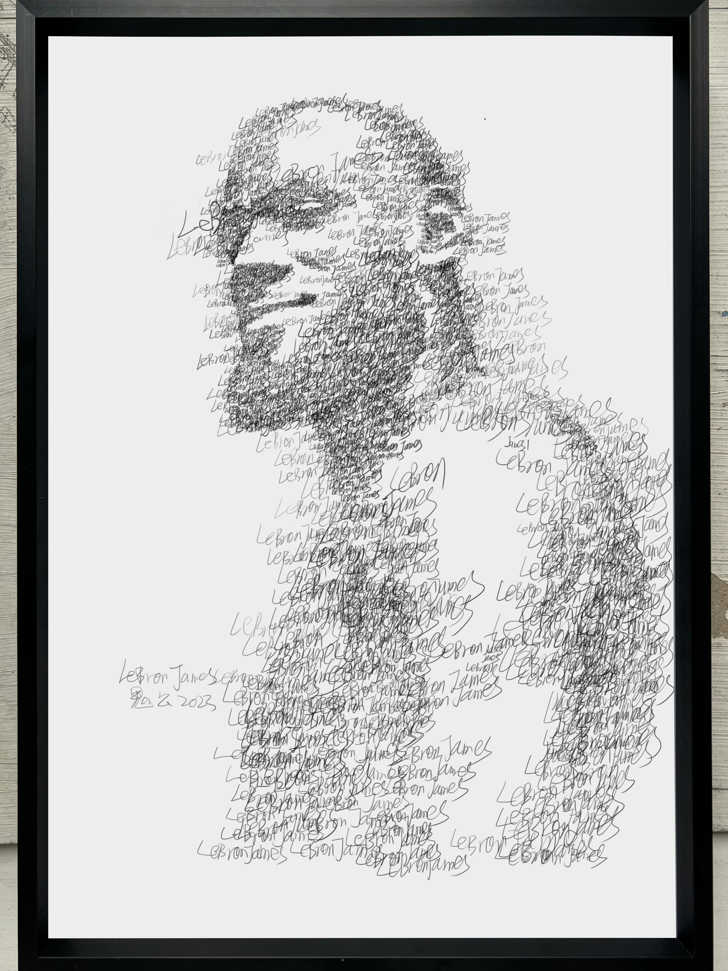 Custom Text Art Portrait from Photo with Name. Personalized Word Portrait, Text Portrait, Black and White Pencil Sketch Drawing